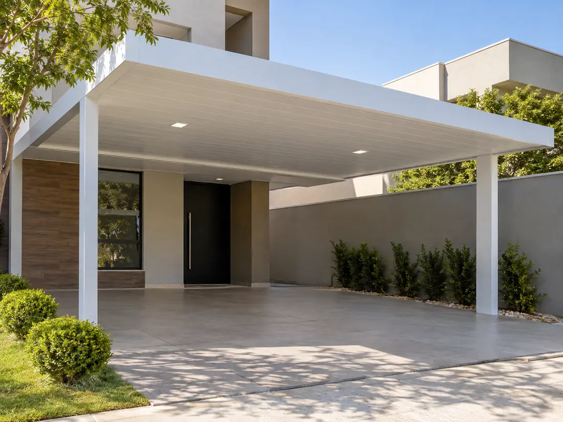 Cobertura de alumínio para garagem residencial