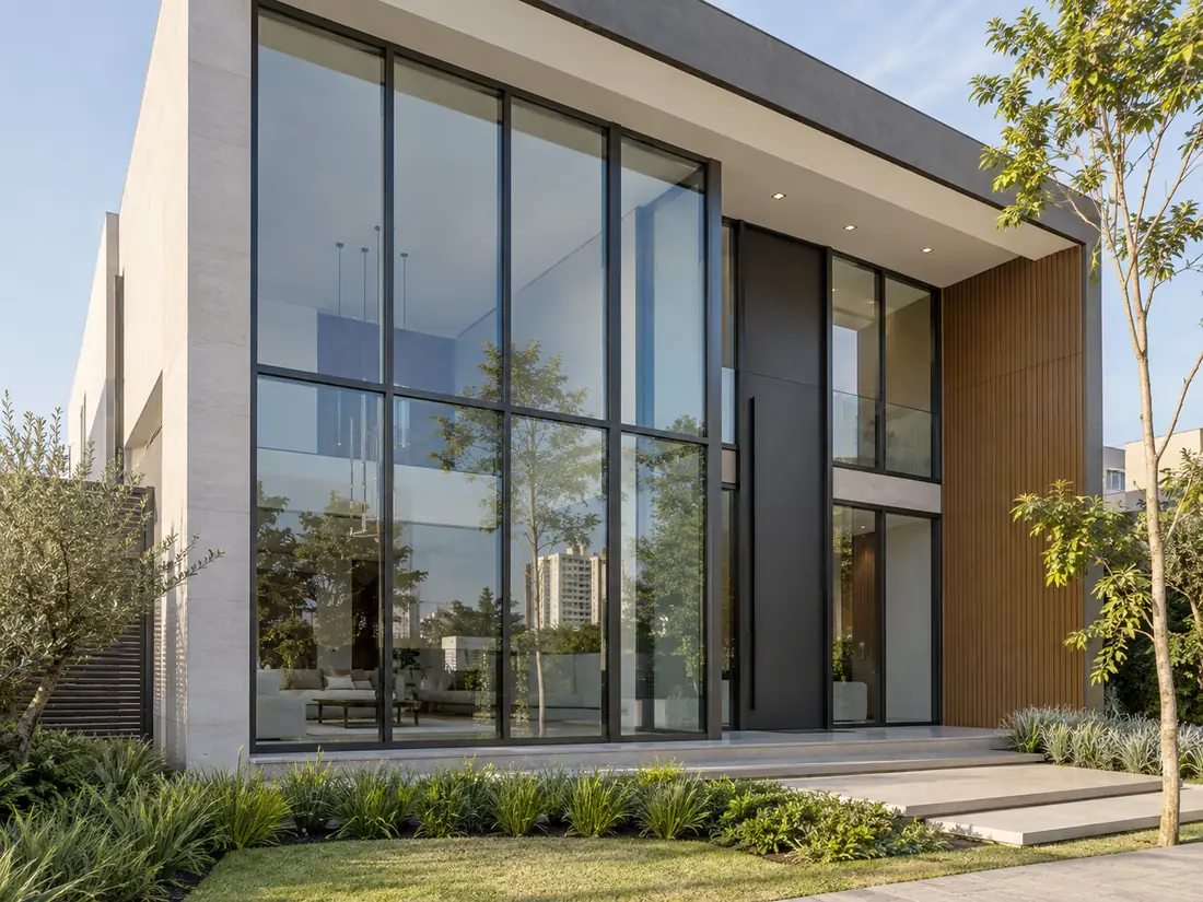 Esquadrias Linha Gold em fachada residencial moderna